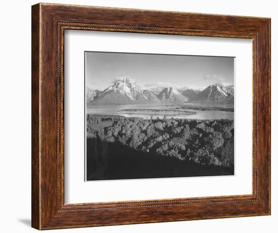 Mt. Moran And Jackson Lake From Signal Hill Grand "Teton NP" Wyoming. 1933-1942-Ansel Adams-Framed Art Print