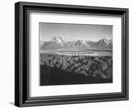 Mt. Moran And Jackson Lake From Signal Hill Grand "Teton NP" Wyoming. 1933-1942-Ansel Adams-Framed Art Print