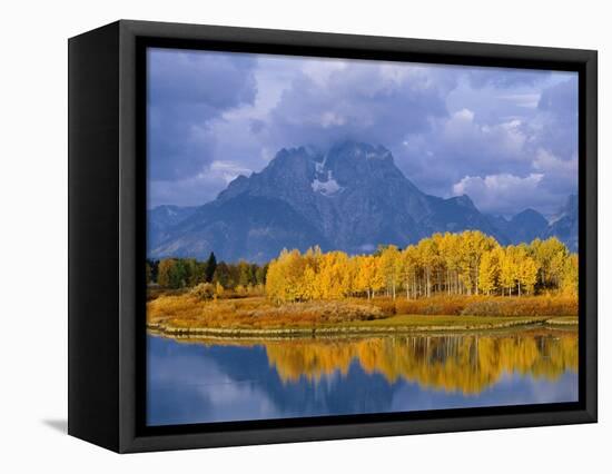 Mt, Moran and Snake River at Oxbow Bend, Grand Teton National Park, Wyoming, USA Autumn-Pete Cairns-Framed Premier Image Canvas