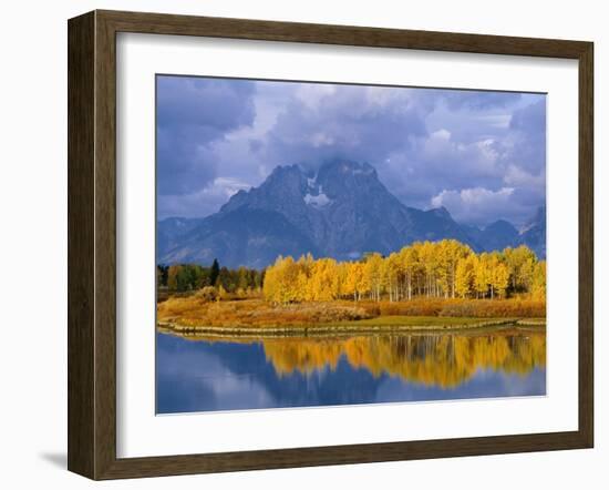 Mt, Moran and Snake River at Oxbow Bend, Grand Teton National Park, Wyoming, USA Autumn-Pete Cairns-Framed Photographic Print