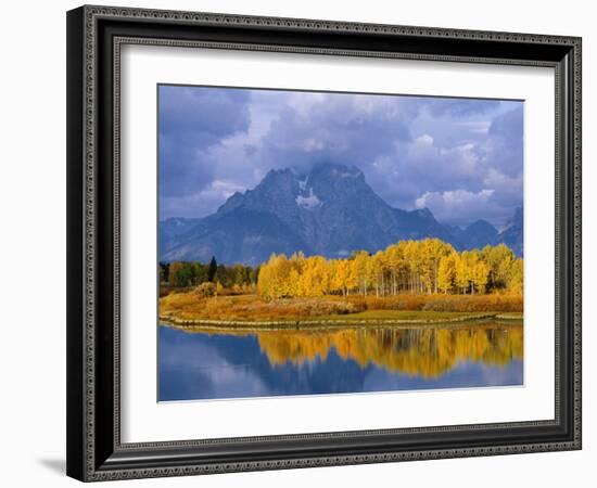 Mt, Moran and Snake River at Oxbow Bend, Grand Teton National Park, Wyoming, USA Autumn-Pete Cairns-Framed Photographic Print