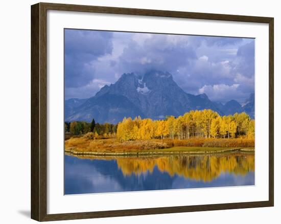 Mt, Moran and Snake River at Oxbow Bend, Grand Teton National Park, Wyoming, USA Autumn-Pete Cairns-Framed Photographic Print