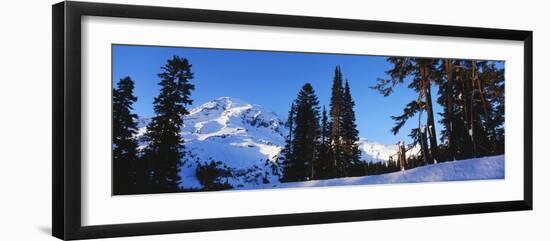 Mt Rainier at Dusk, Mt Rainier National Park, Washington, USA-Paul Souders-Framed Photographic Print