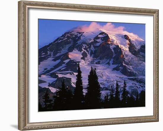 Mt. Rainier at sunrise, Mt. Rainier National Park, Washington, USA-Charles Gurche-Framed Photographic Print