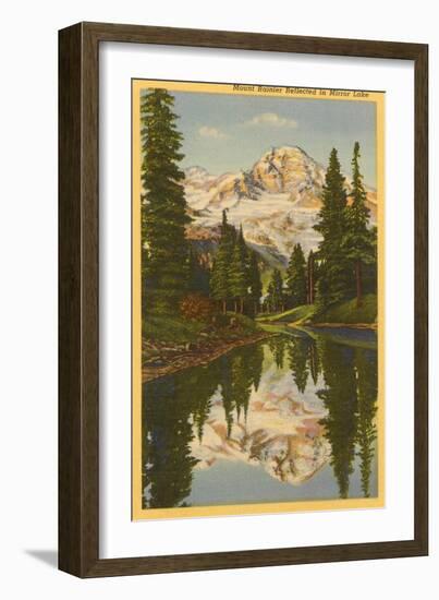 Mt. Rainier from Mirror Lake, Washington-null-Framed Art Print