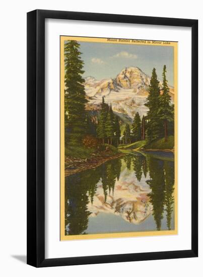 Mt. Rainier from Mirror Lake, Washington-null-Framed Art Print