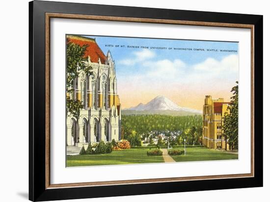 Mt. Rainier from University, Seattle, Washington-null-Framed Art Print