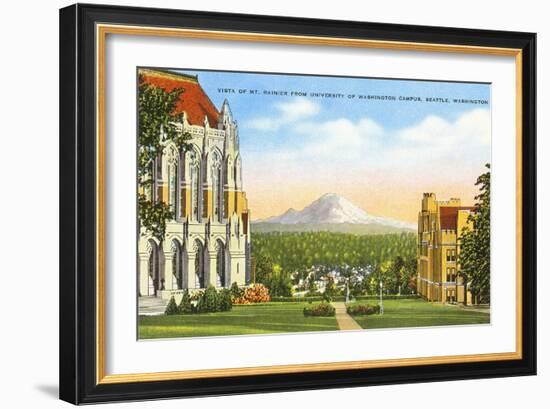 Mt. Rainier from University, Seattle, Washington-null-Framed Art Print