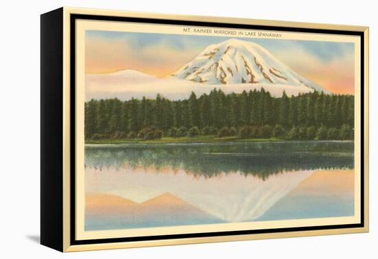 Mt. Rainier, Lake Spanaway, Washington-null-Framed Stretched Canvas