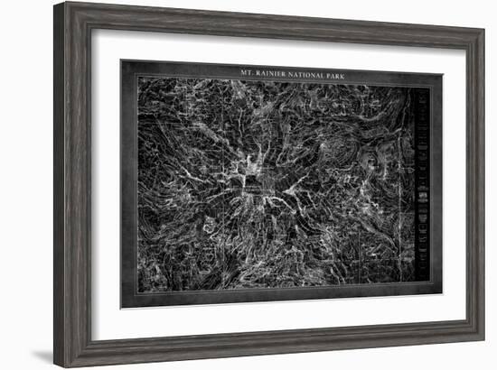 Mt. Rainier  Map-GI ArtLab-Framed Giclee Print