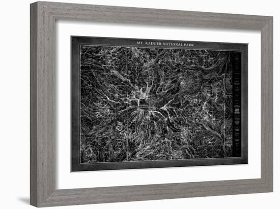 Mt. Rainier  Map-GI ArtLab-Framed Giclee Print