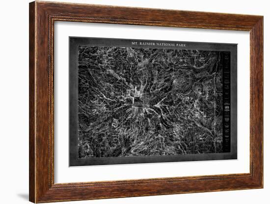 Mt. Rainier  Map-GI ArtLab-Framed Giclee Print