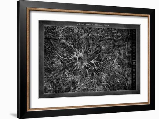 Mt. Rainier  Map-GI ArtLab-Framed Giclee Print