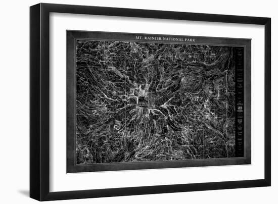 Mt. Rainier  Map-GI ArtLab-Framed Giclee Print