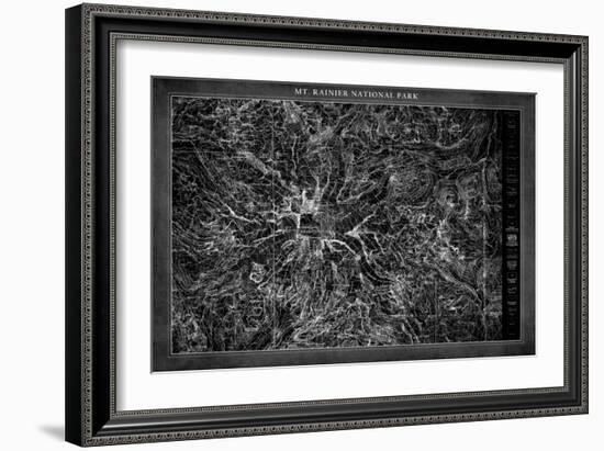 Mt. Rainier  Map-GI ArtLab-Framed Giclee Print