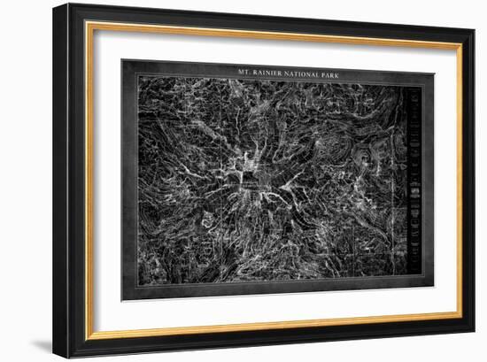 Mt. Rainier  Map-GI ArtLab-Framed Giclee Print