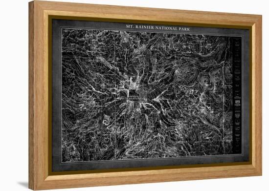 Mt. Rainier  Map-GI ArtLab-Framed Premier Image Canvas