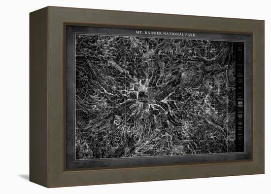 Mt. Rainier  Map-GI ArtLab-Framed Premier Image Canvas