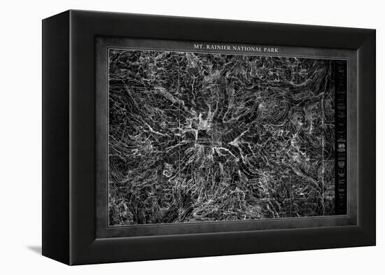 Mt. Rainier  Map-GI ArtLab-Framed Premier Image Canvas