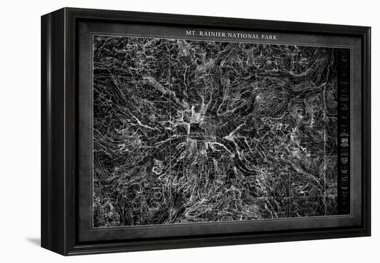 Mt. Rainier  Map-GI ArtLab-Framed Premier Image Canvas