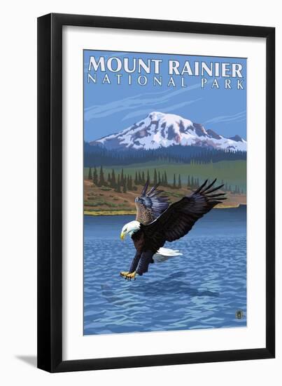 Mt. Rainier National Park, Washington, Eagle Fishing-Lantern Press-Framed Art Print