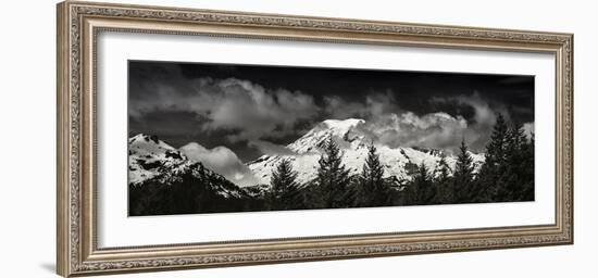 Mt Rainier Panorama BW-Steve Gadomski-Framed Photographic Print