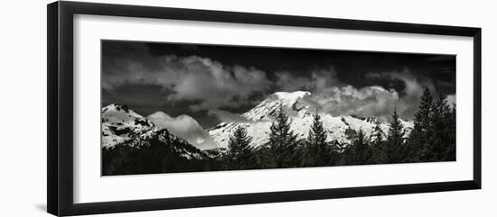 Mt Rainier Panorama BW-Steve Gadomski-Framed Photographic Print