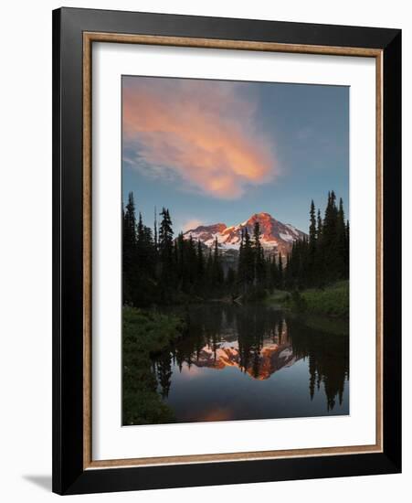 Mt Rainier Reflected in Mirror Pond, Mt Rainier NP, Washington, USA-Gary Luhm-Framed Photographic Print