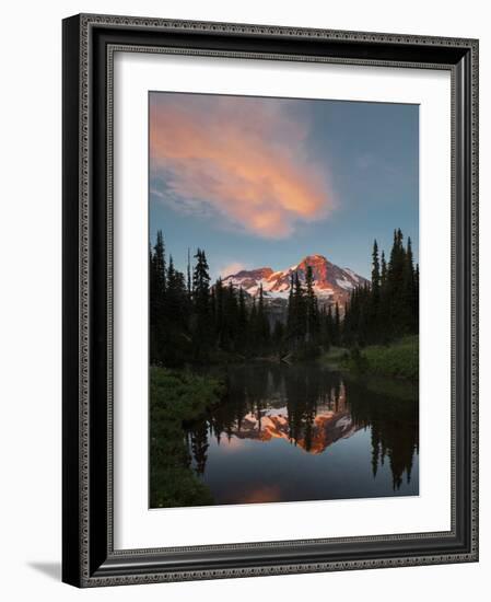 Mt Rainier Reflected in Mirror Pond, Mt Rainier NP, Washington, USA-Gary Luhm-Framed Photographic Print