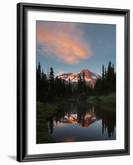 Mt Rainier Reflected in Mirror Pond, Mt Rainier NP, Washington, USA-Gary Luhm-Framed Photographic Print