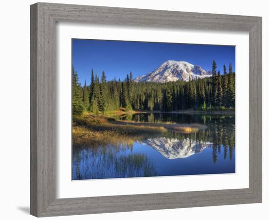 Mt. Rainier Reflected in Reflection Lake, Mt. Rainier National Park, Washington, Usa-Jamie & Judy Wild-Framed Photographic Print