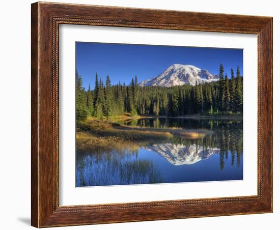 Mt. Rainier Reflected in Reflection Lake, Mt. Rainier National Park, Washington, Usa-Jamie & Judy Wild-Framed Photographic Print