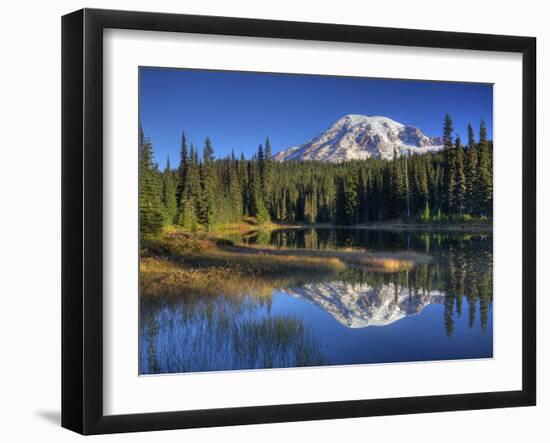 Mt. Rainier Reflected in Reflection Lake, Mt. Rainier National Park, Washington, Usa-Jamie & Judy Wild-Framed Photographic Print