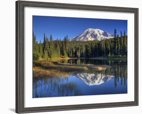 Mt. Rainier Reflected in Reflection Lake, Mt. Rainier National Park, Washington, Usa-Jamie & Judy Wild-Framed Photographic Print