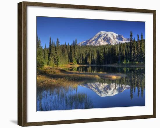 Mt. Rainier Reflected in Reflection Lake, Mt. Rainier National Park, Washington, Usa-Jamie & Judy Wild-Framed Photographic Print