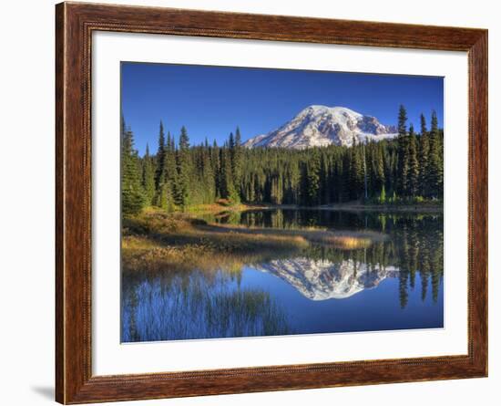 Mt. Rainier Reflected in Reflection Lake, Mt. Rainier National Park, Washington, Usa-Jamie & Judy Wild-Framed Photographic Print