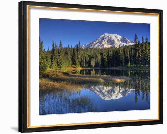 Mt. Rainier Reflected in Reflection Lake, Mt. Rainier National Park, Washington, Usa-Jamie & Judy Wild-Framed Photographic Print