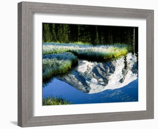 Mt. Rainier Reflected in Reflection Lake, Washington, USA-Charles Sleicher-Framed Photographic Print