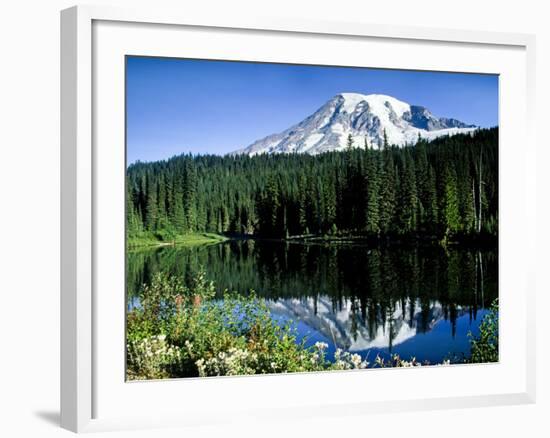 Mt. Rainier Reflected in Reflection Lake, Washington, USA-Charles Sleicher-Framed Photographic Print