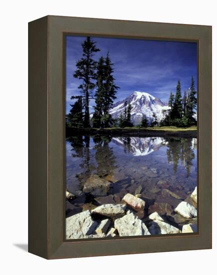 Mt. Rainier Reflected in Tarn, Mt. Rainier National Park, Washington, USA-Jamie & Judy Wild-Framed Premier Image Canvas