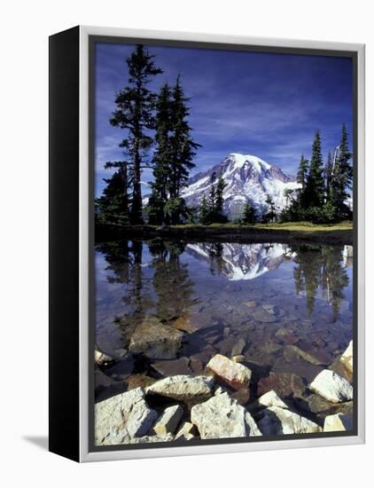 Mt. Rainier Reflected in Tarn, Mt. Rainier National Park, Washington, USA-Jamie & Judy Wild-Framed Premier Image Canvas