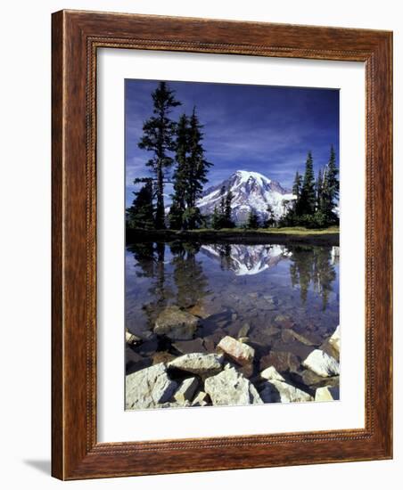 Mt. Rainier Reflected in Tarn, Mt. Rainier National Park, Washington, USA-Jamie & Judy Wild-Framed Photographic Print