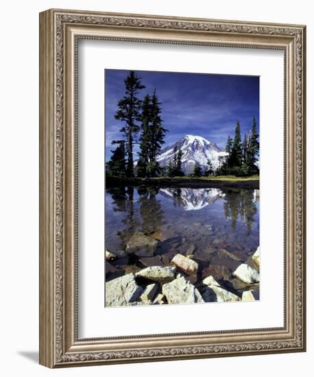 Mt. Rainier Reflected in Tarn, Mt. Rainier National Park, Washington, USA-Jamie & Judy Wild-Framed Photographic Print