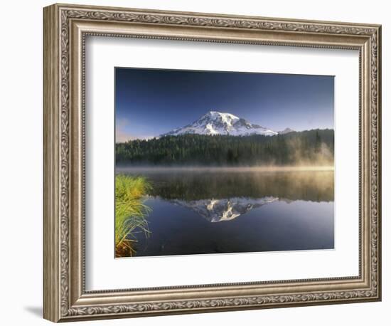 Mt. Rainier Reflecting in Lake, Mt. Rainier National Park, Washington, USA-Gavriel Jecan-Framed Photographic Print