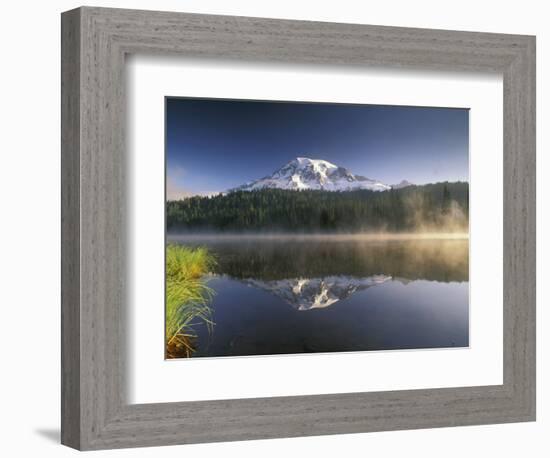 Mt. Rainier Reflecting in Lake, Mt. Rainier National Park, Washington, USA-Gavriel Jecan-Framed Photographic Print