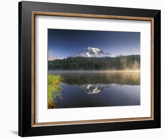 Mt. Rainier Reflecting in Lake, Mt. Rainier National Park, Washington, USA-Gavriel Jecan-Framed Photographic Print