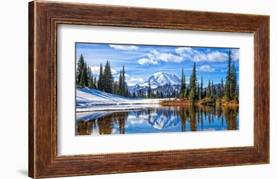 Mt. Rainier Vista-Michael Broom-Framed Art Print