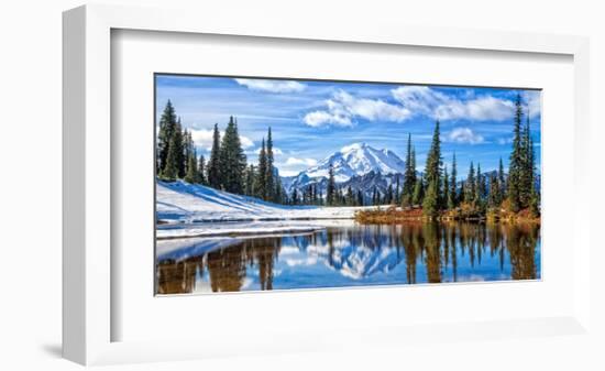 Mt. Rainier Vista-Michael Broom-Framed Art Print