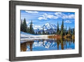 Mt. Rainier Vista-Michael Broom-Framed Art Print