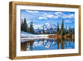 Mt. Rainier Vista-Michael Broom-Framed Art Print